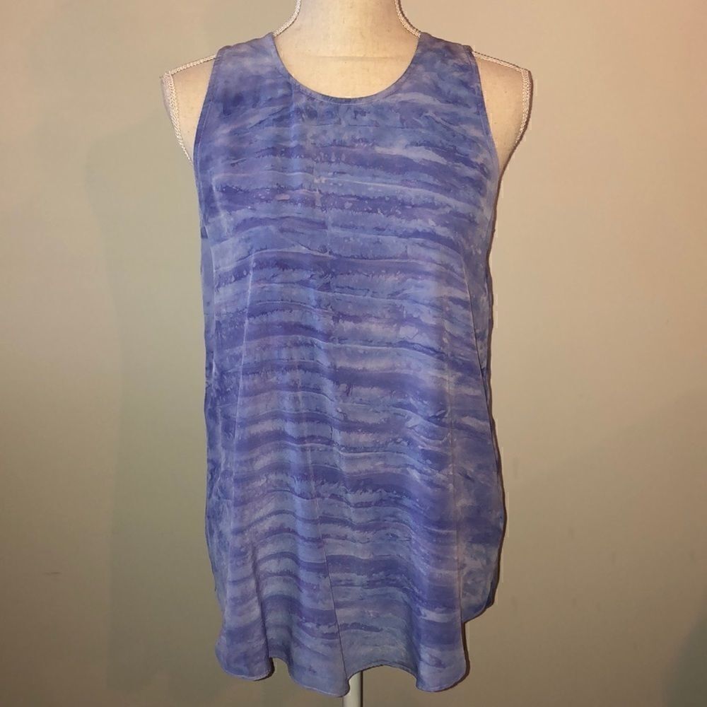 NWT Cynthia Rowley silk tie dye split back tank